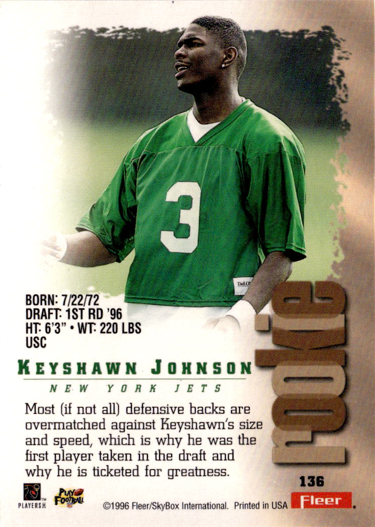 1996 Fleer Metal #136 Keyshawn Johnson