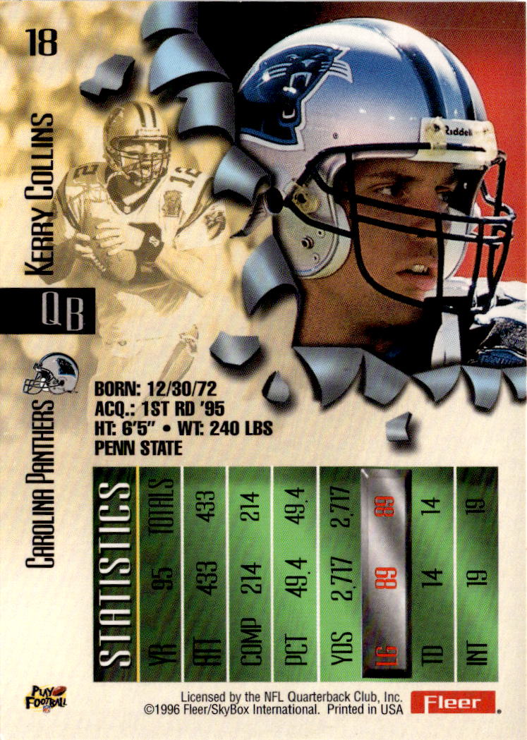 1996 Fleer Metal #18 Kerry Collins
