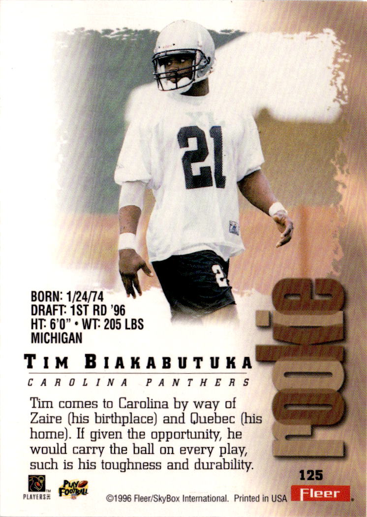 1996 Fleer Metal #125 Tim Biakabutuka