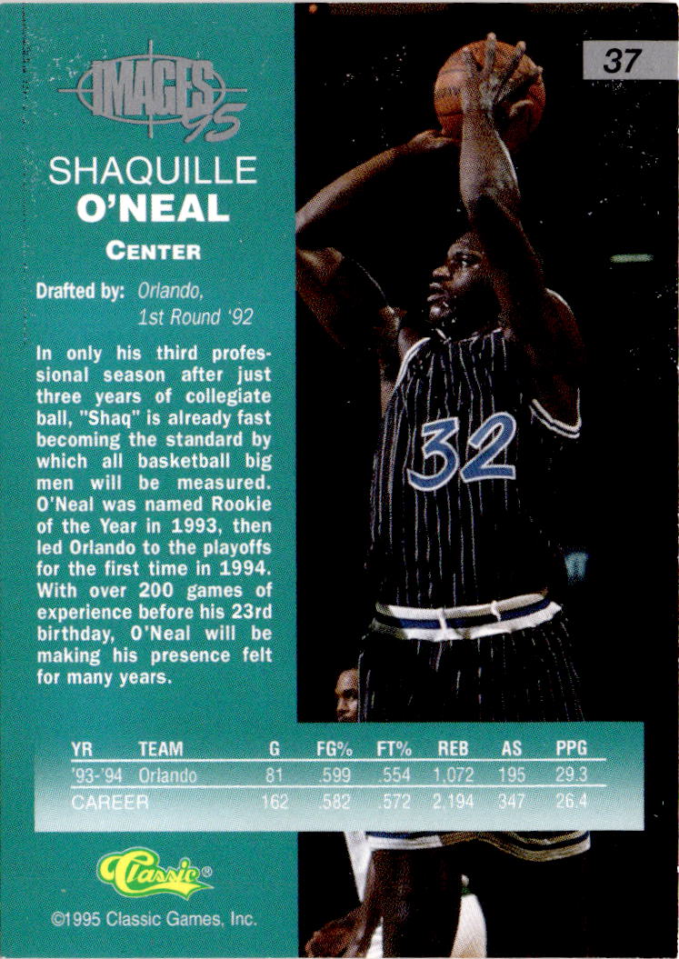 1995 Classic Images Four Sport #37 Shaquille O'Neal