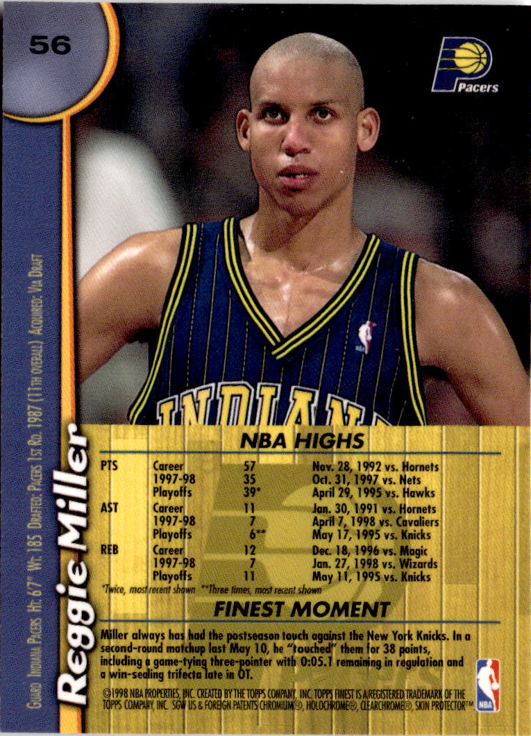1998-99 Finest #56 Reggie Miller