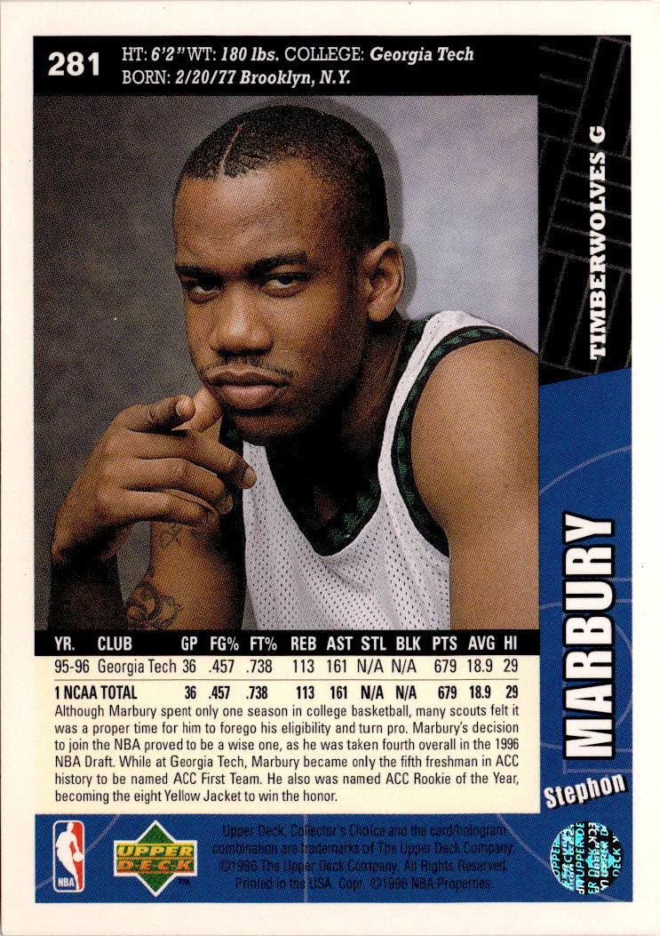 1996-97 Collector's Choice #281 Stephon Marbury