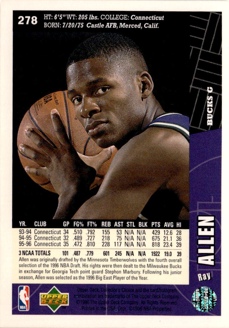 1996-97 Collector's Choice #278 Ray Allen