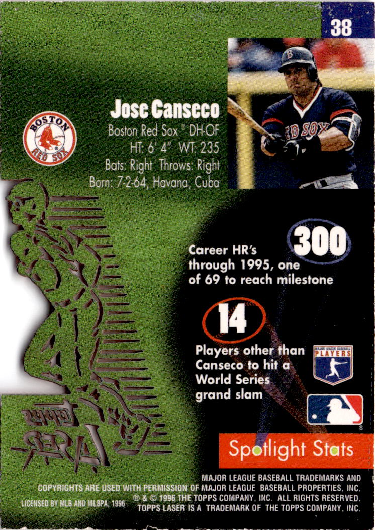1996 Topps Laser #38 Jose Canseco