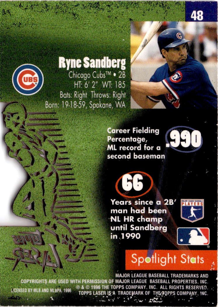 1996 Topps Laser #48 Ryne Sandberg