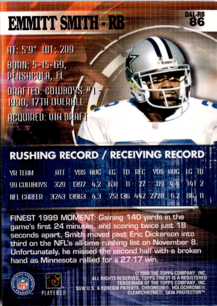 2000 Finest #86 Emmitt Smith