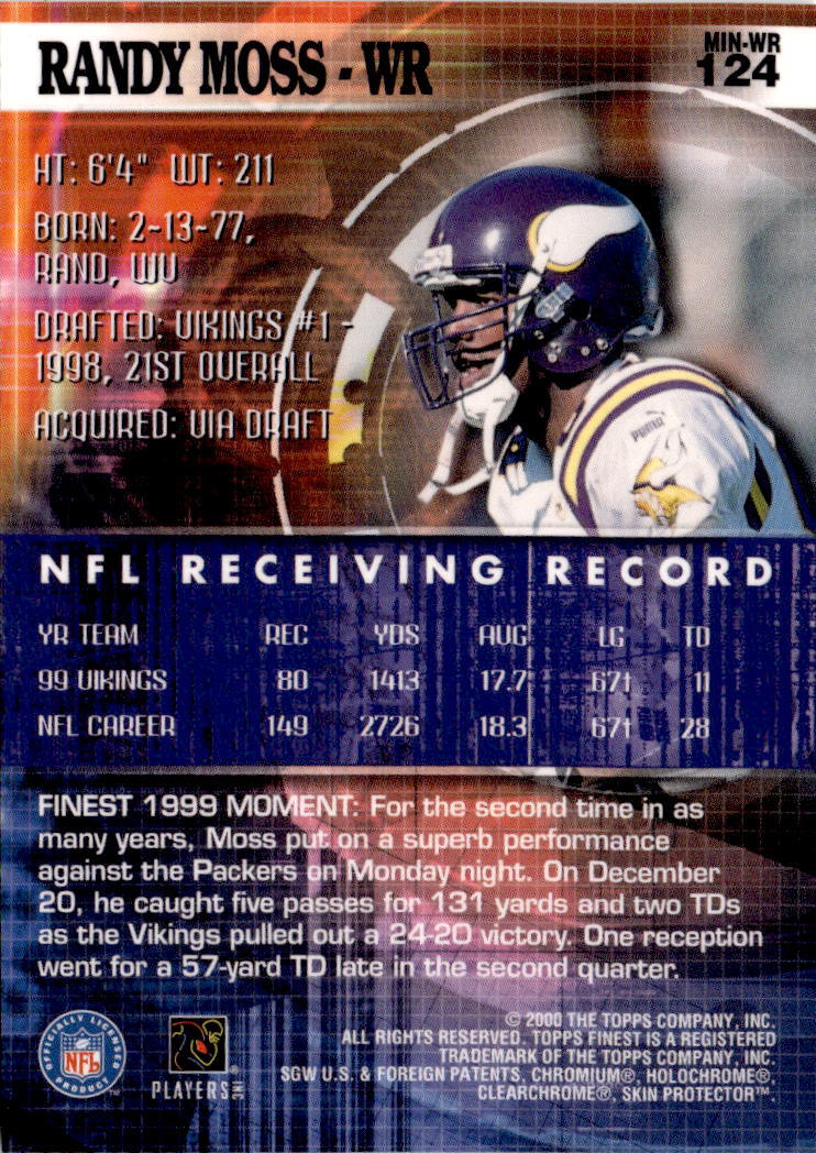 2000 Finest #124 Randy Moss