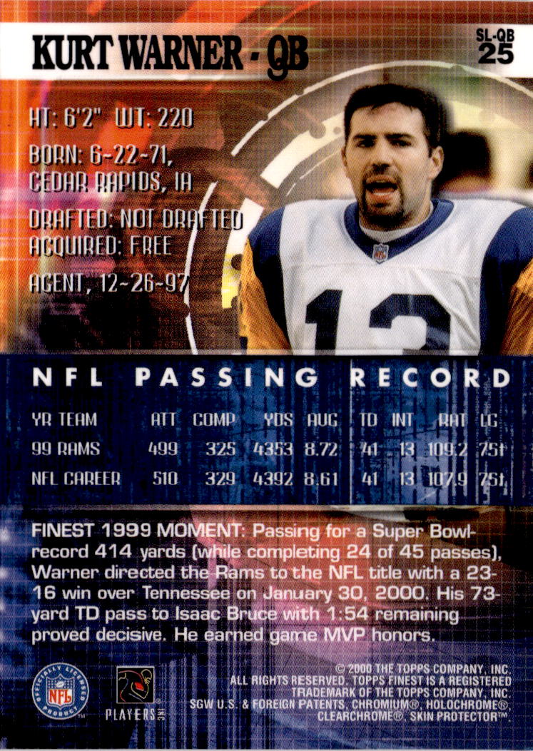 2000 Finest #25 Kurt Warner