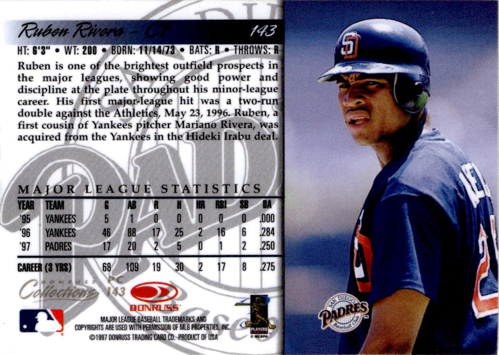 1998 Donruss Collections Donruss #PC 143 Ruben Rivera Prized Collections