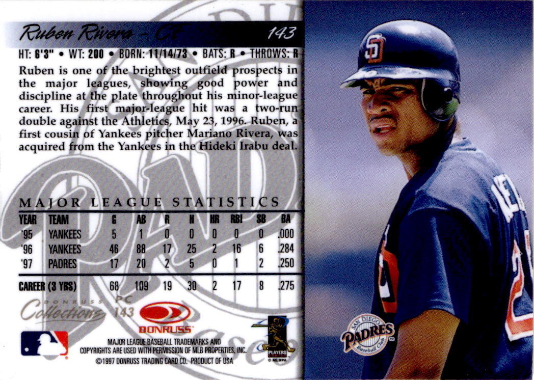1998 Donruss Collections Donruss #PC 143 Ruben Rivera Prized Collections
