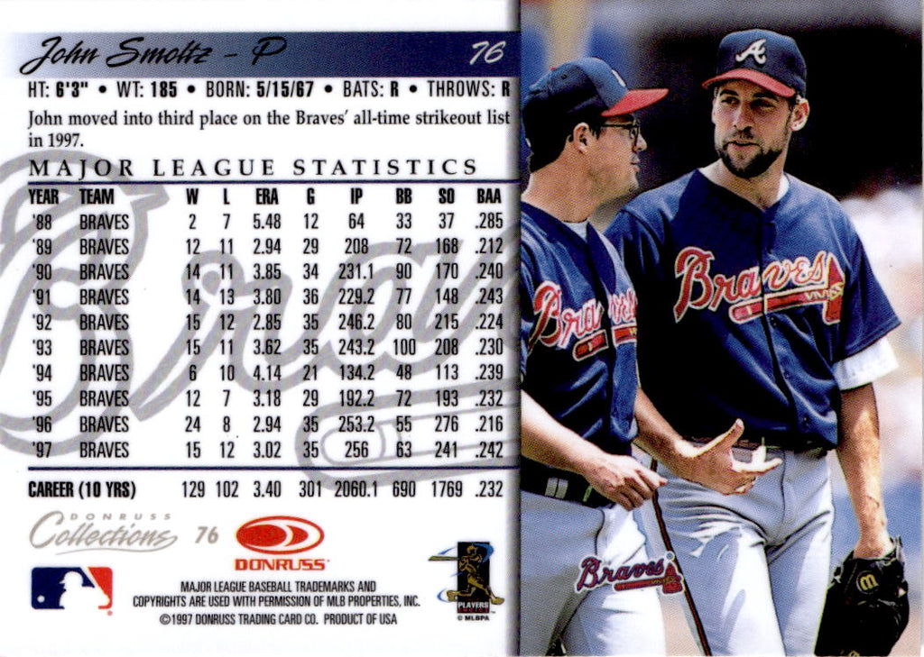 1998 Donruss Collections Donruss #76 John Smoltz