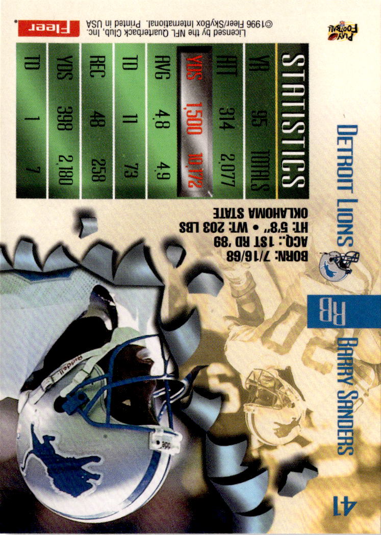 1996 Fleer Metal #41 Barry Sanders