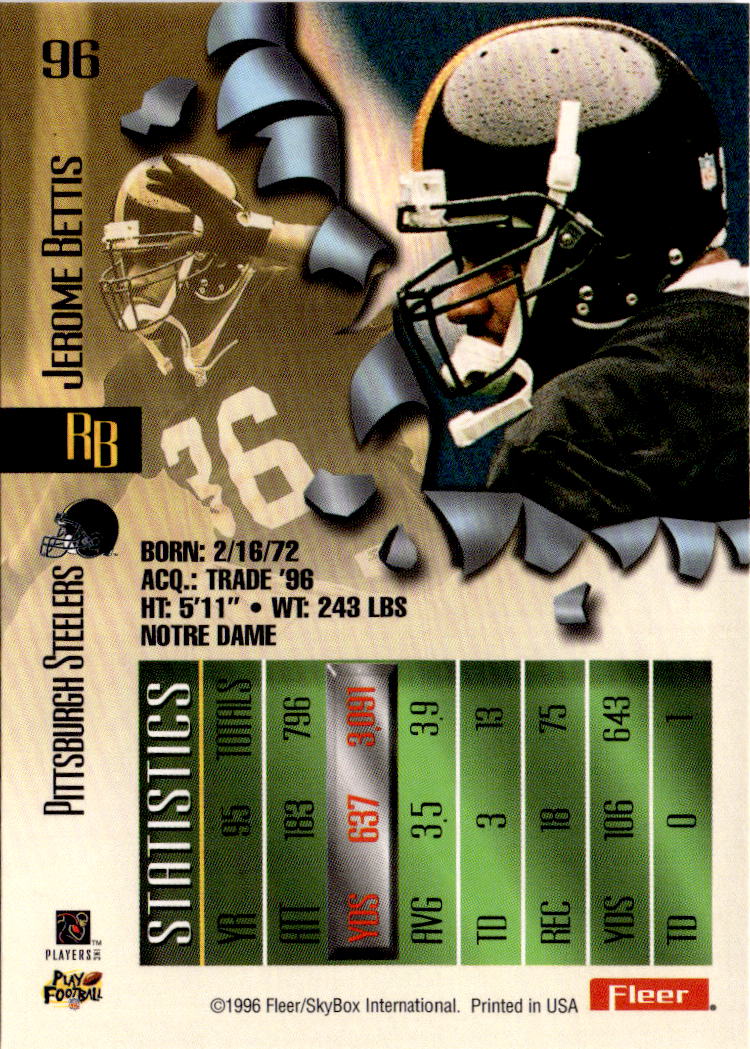 1996 Fleer Metal #96 Jerome Bettis