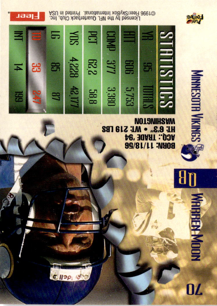 1996 Fleer Metal #70 Warren Moon