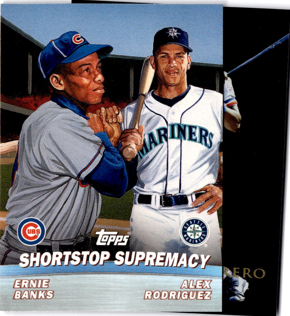 2001 Topps Shortstop Supremacy (Ernie Banks / Alex Rodriguez) Combos
