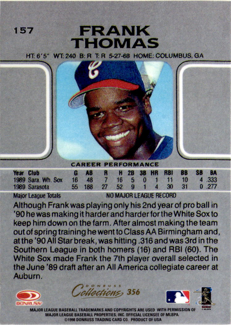 1998 Leaf #157 Frank Thomas Fractal Matrix