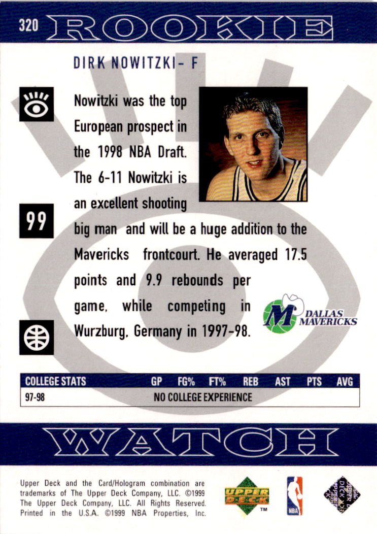 1998-99 Upper Deck #320 Dirk Nowitzki