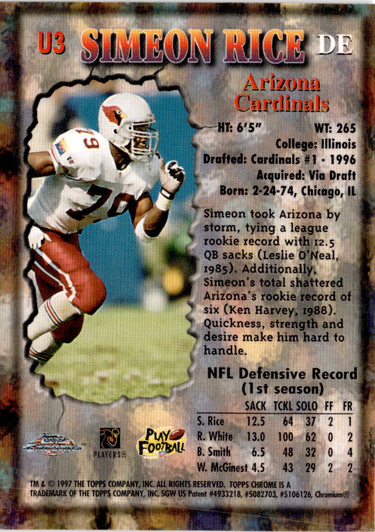 1997 Topps Chrome #U3 Simeon Rice Underclassmen