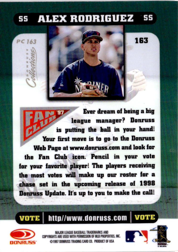1998 Donruss Collections Donruss #PC 163 Alex Rodriguez Prized Collections
