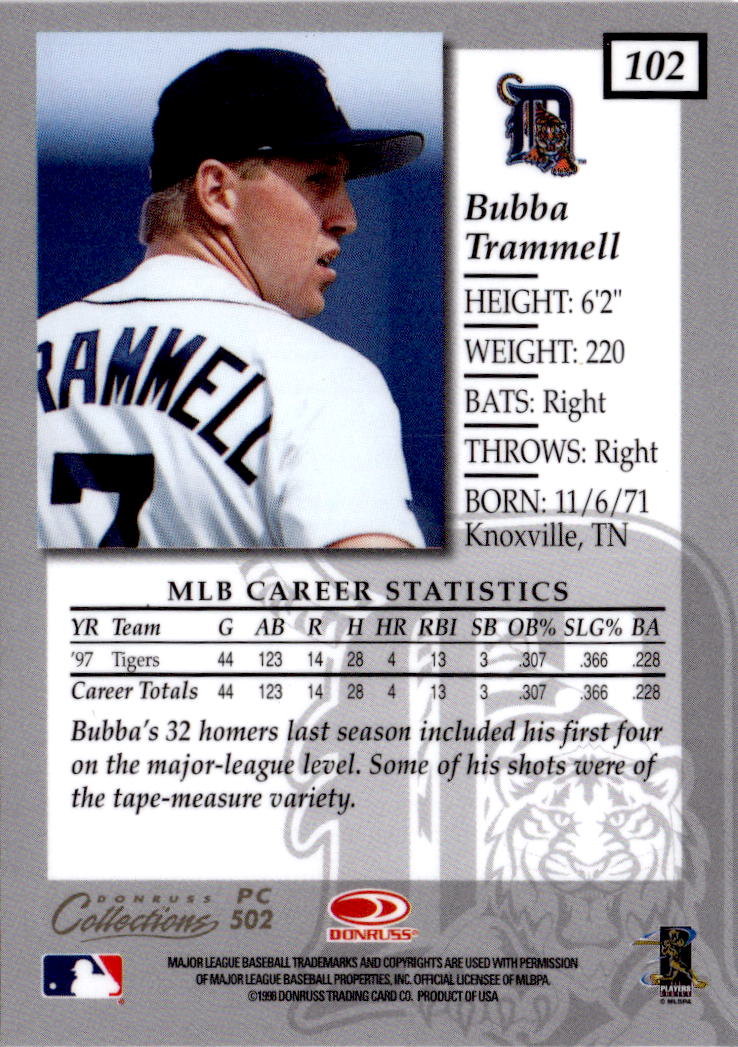 1998 Donruss Collections Elite #PC 502 Bubba Trammell Prized Collections