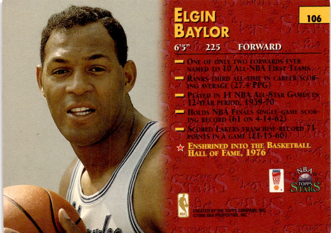 1996-97 Topps Stars #106 Elgin Baylor