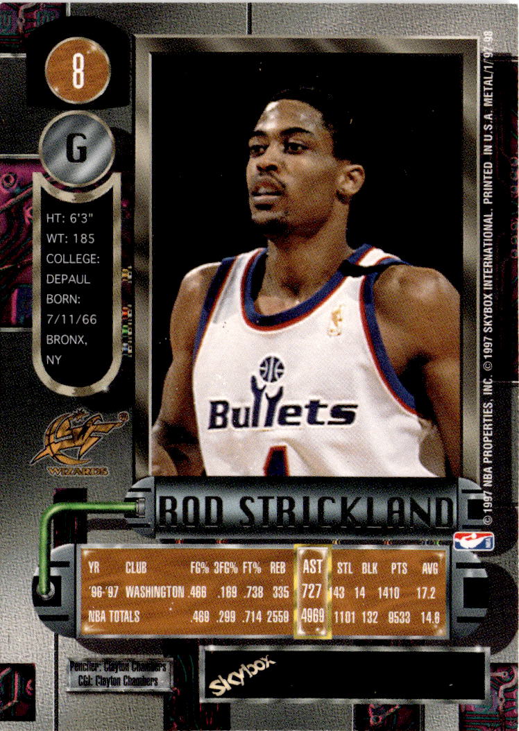 1997-98 Metal Universe #8 Rod Strickland