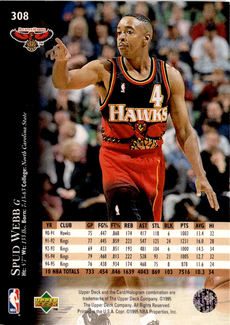 1995-96 Upper Deck #308 Spud Webb Electric Court