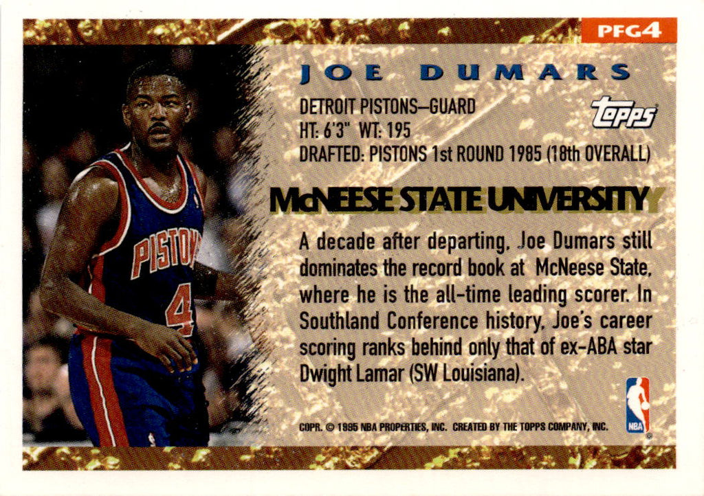1995-96 Topps #PFG4 Joe Dumars Pan for Gold
