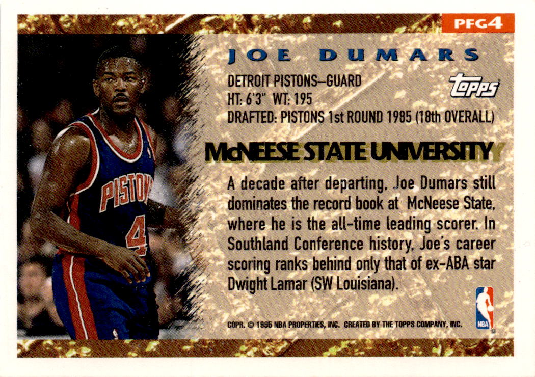 1995-96 Topps #PFG4 Joe Dumars Pan for Gold
