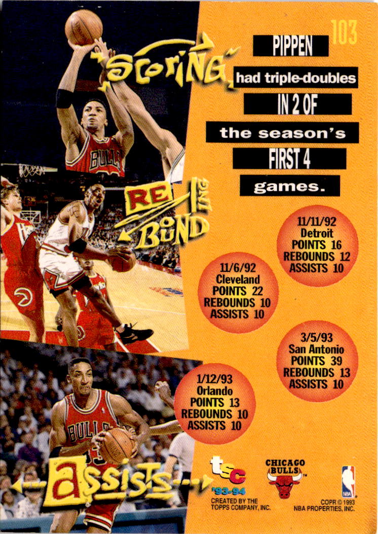 1993-94 Stadium Club #103 Scottie Pippen