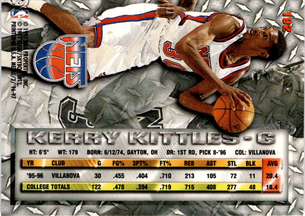 1996-97 Metal #192 Kerry Kittles