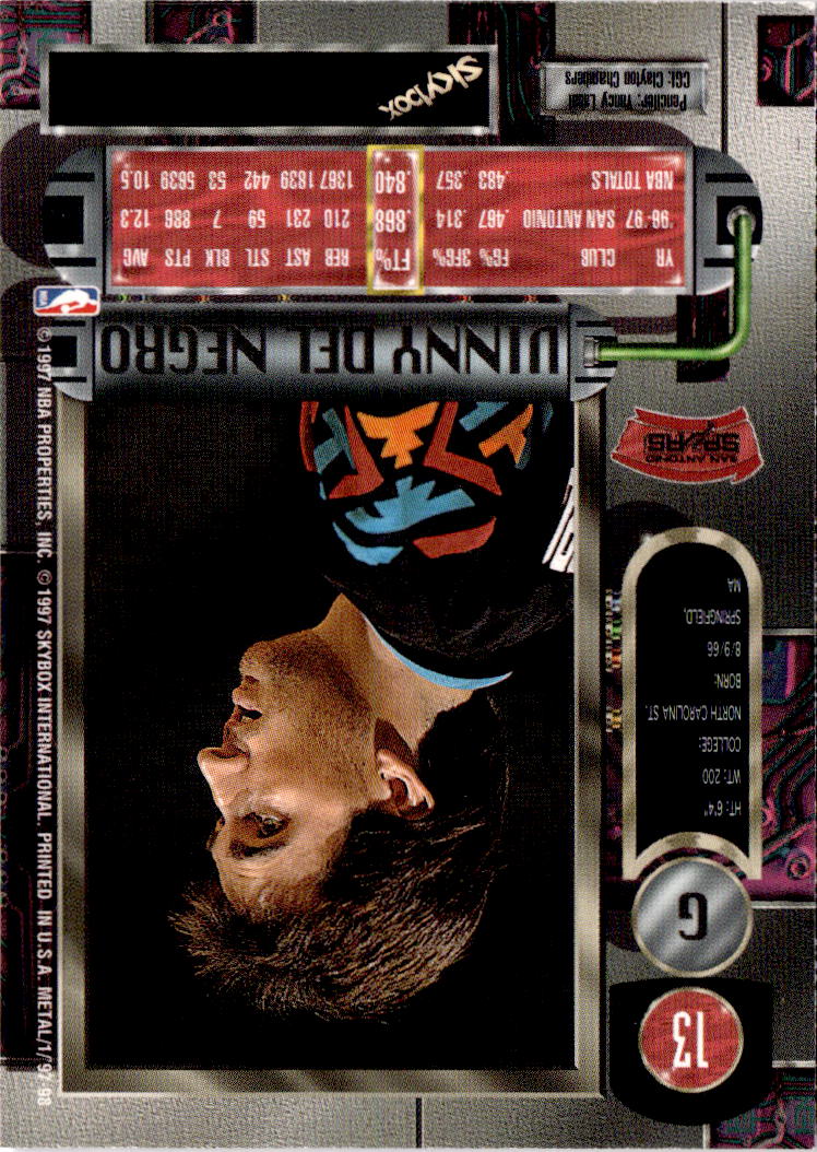 1997-98 Metal Universe #13 Vinny Del Negro