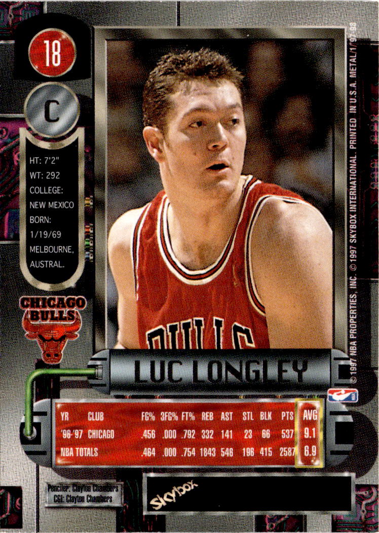 1997-98 Metal Universe #18 Luc Longley