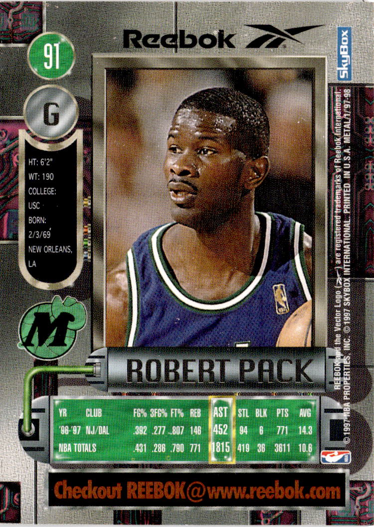 1997-98 Metal Universe #91 Robert Pack Reebok Bronze