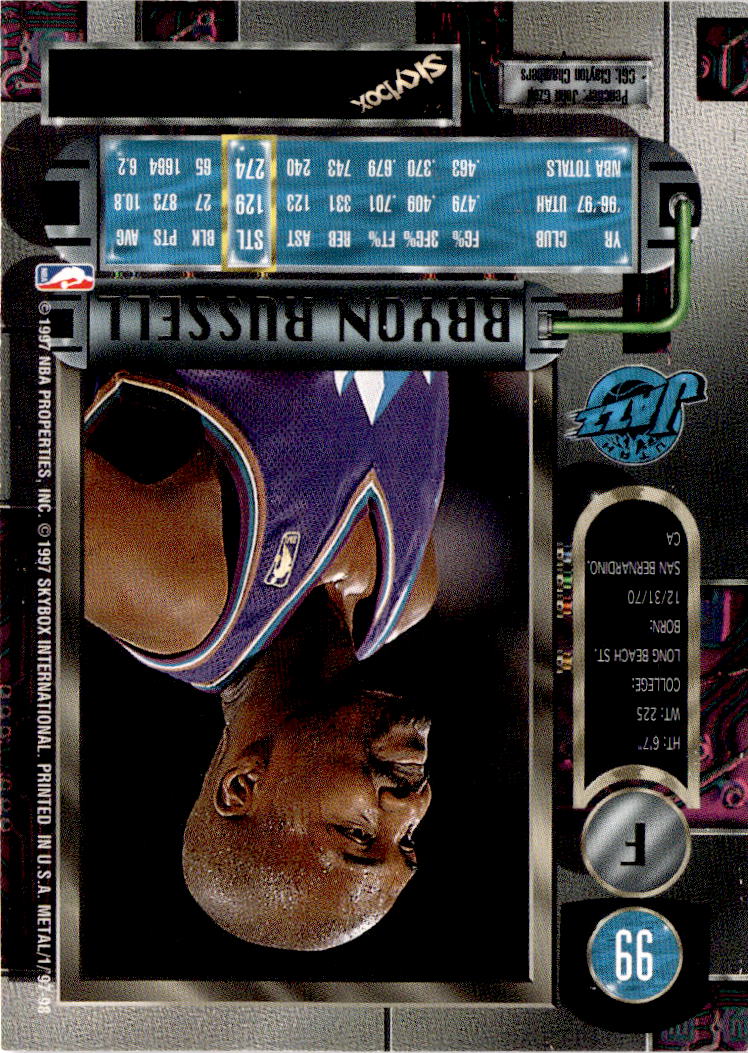 1997-98 Metal Universe #99 Bryon Russell