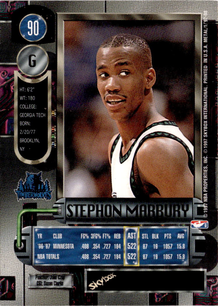 1997-98 Metal Universe #90 Stephon Marbury
