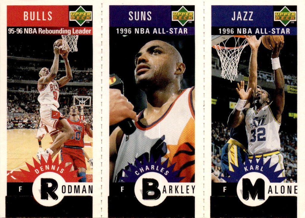 1996-97 Collector's Choice Dennis Rodman / Charles Barkley / Karl Malone GOLD