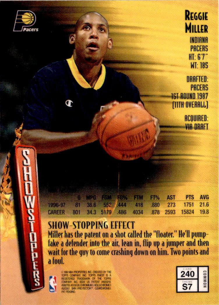 1997-98 Finest #240 Reggie Miller