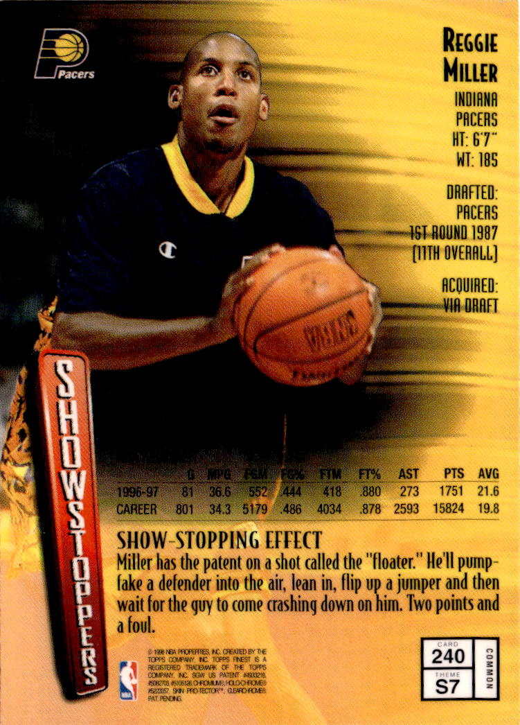 1997-98 Finest #240 Reggie Miller