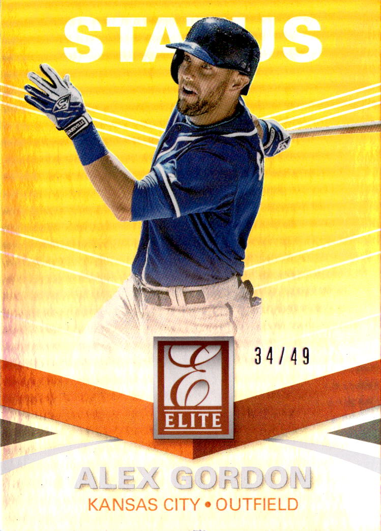 2015 Panini Elite #106 Alex Gordon Status Gold #/49