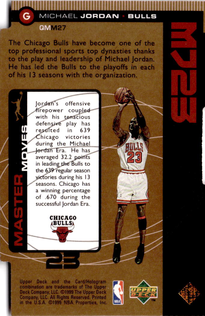 1998-99 Upper Deck #QMM27 Michael Jordan MJ23 Tier 1 (Quantum Bronze) #/2300