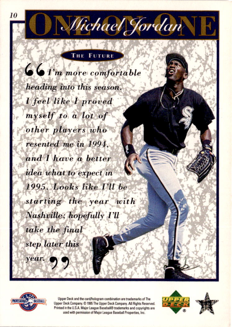 1995 Upper Deck Minor League #10 Michael Jordan Michael Jordan One On One
