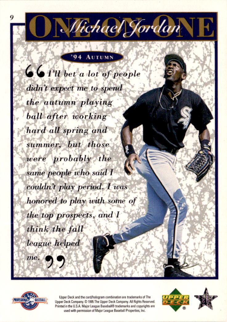 1995 Upper Deck Minor League #9 Michael Jordan Michael Jordan One On One