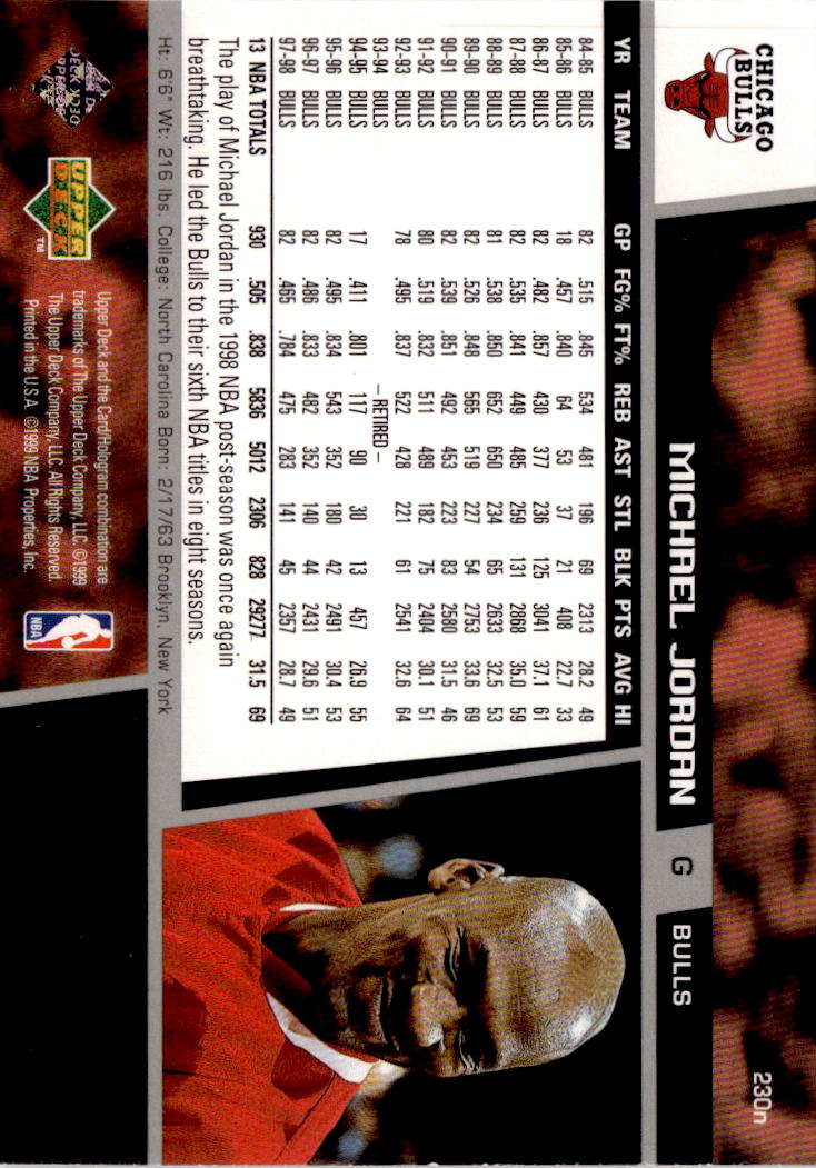 1998-99 Upper Deck #230n Michael Jordan