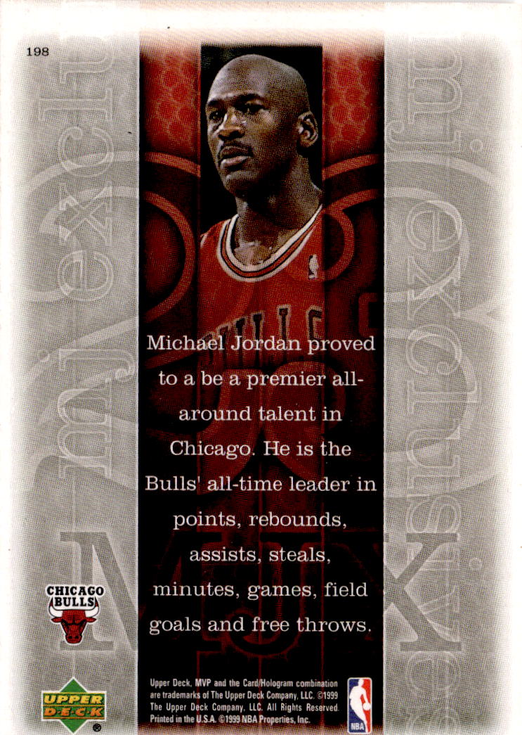1999-00 Upper Deck MVP #198 Michael Jordan Silver Script