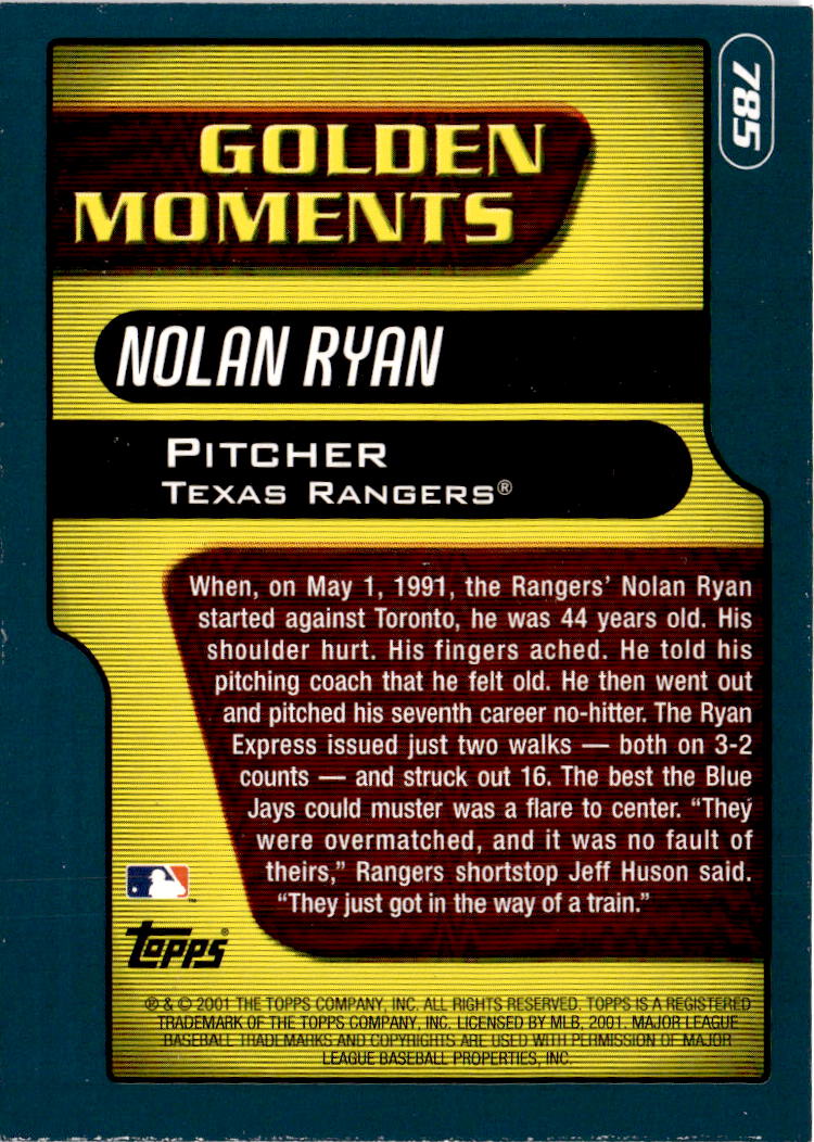 2001 Topps #785 Nolan Ryan
