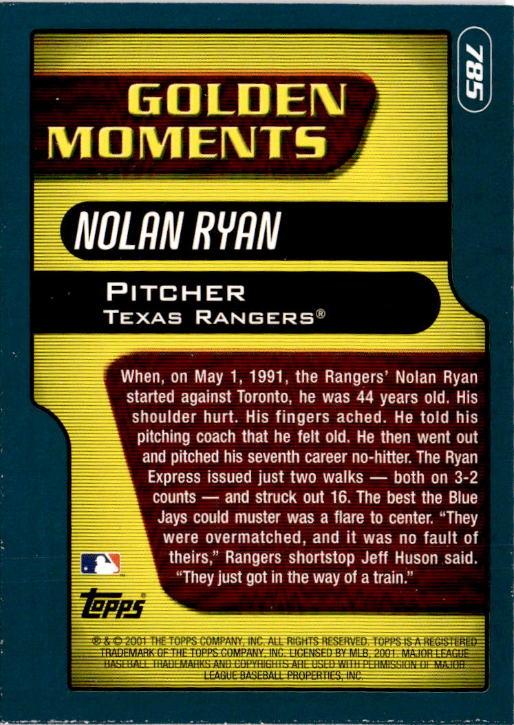 2001 Topps #785 Nolan Ryan