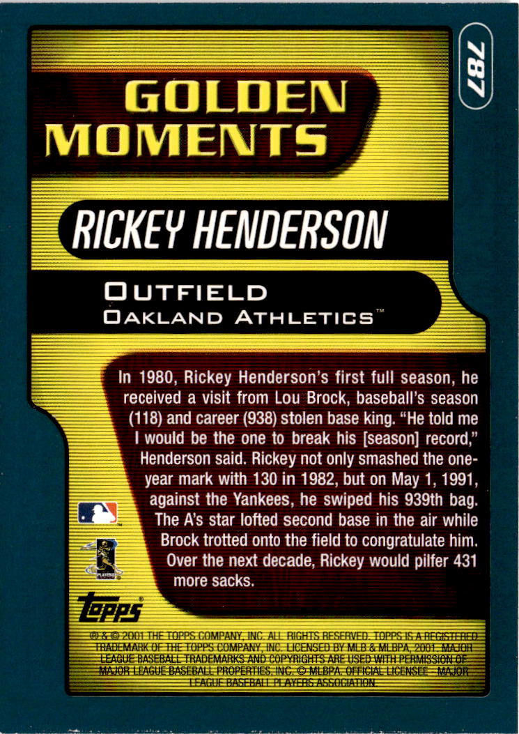 2001 Topps #787 Rickey Henderson