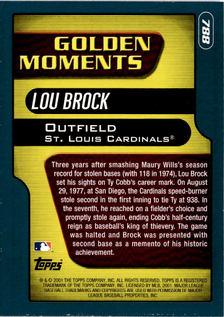 2001 Topps #788 Lou Brock