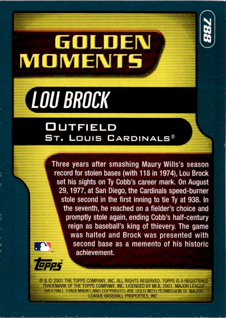 2001 Topps #788 Lou Brock